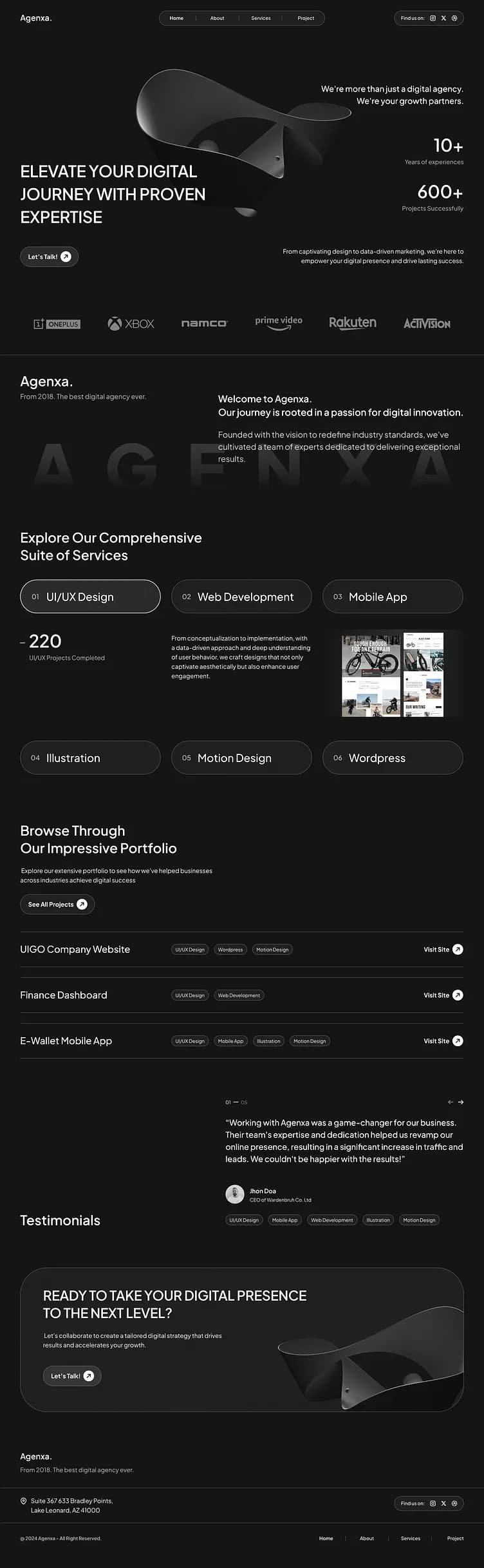 Agenxa Landing Page